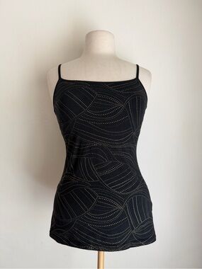 Express Black Bra Cami with Gold Dotted Swirl Detail